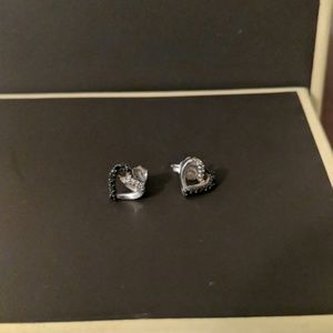 Kay Jewelers black diamond heart studs